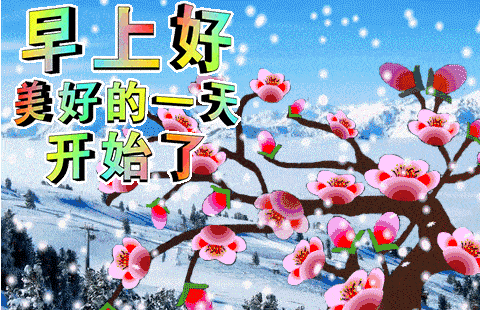  7张不用打字就可以聊天的早上好动态图片创意唯美冬天早安问候动画表情包