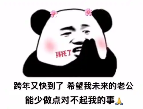  熊猫头表情包i期待2021.1.1的第一个男朋友