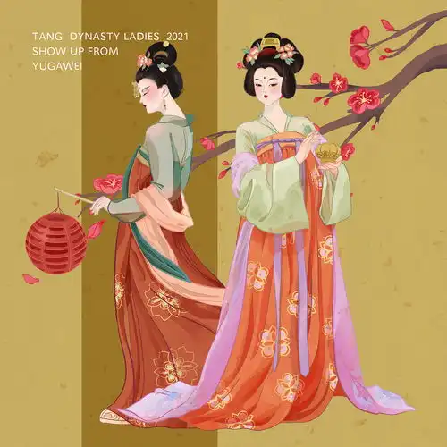  盛唐汉服商业插画